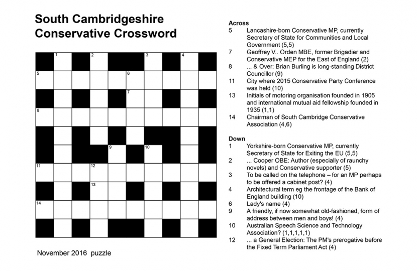 Nice and easy... perhaps!  The November 2016 SCCA crossword.