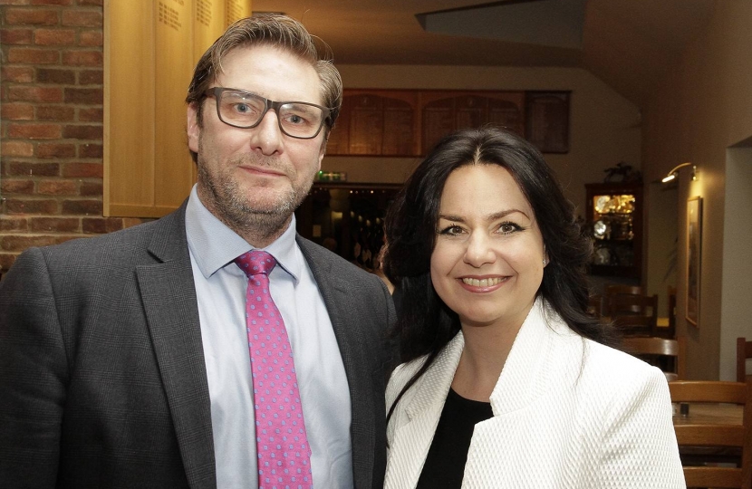 SCCA's CPF Dinner 2017 - James Palmer, Conservative candidate for the Mayor of Cambridgeshire and Peterborough Combined Authority, with Heidi Allen, MP for South Cambridgeshire.  The dinner was held at Bourn Golf Club on 3rd March 2017.