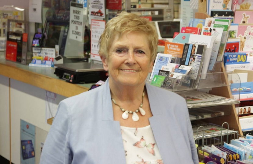 Bunty Waters:  “We have an excellent post office and library and many other local amenities in Bar Hill – to keep them, let’s make sure we use them,” she says.  Bunty is the Conservative candidate for the Bar Hill ward in the South Cambridgeshire District Council elections on 3rd May 2018.