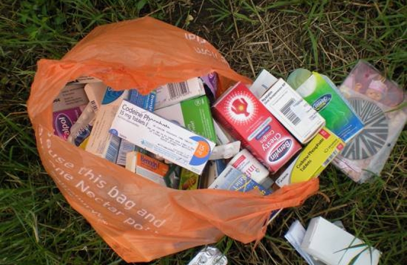 The contents from one of the bags fly-tipped at New Road, Shudy Camps.