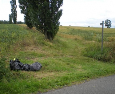 Fly tipping in New Road, Shudy Camps.